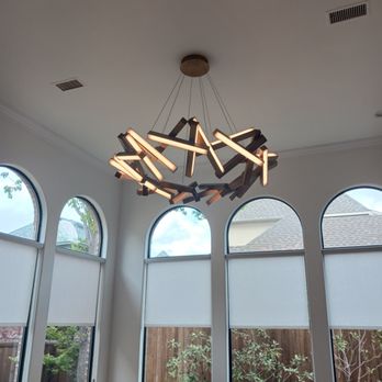Howard-Dale Electrical Services - We installed a Modern Forms "Chaos" dining table chandelier in Plano, Texas - Electricians Near Me - Dallas, Texas Howard-Dale Electrical Services - We installed a Modern Forms "Chaos" dining table chandelier in Plano, Texas - Electricians Near Me - Dallas, Texas