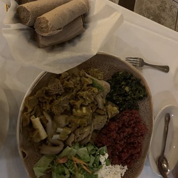Blue Nile - Lamb fitfit, Blue Nile Special Kitfo, and shiro wot - Ethiopian Near Me - Houston, Texas
