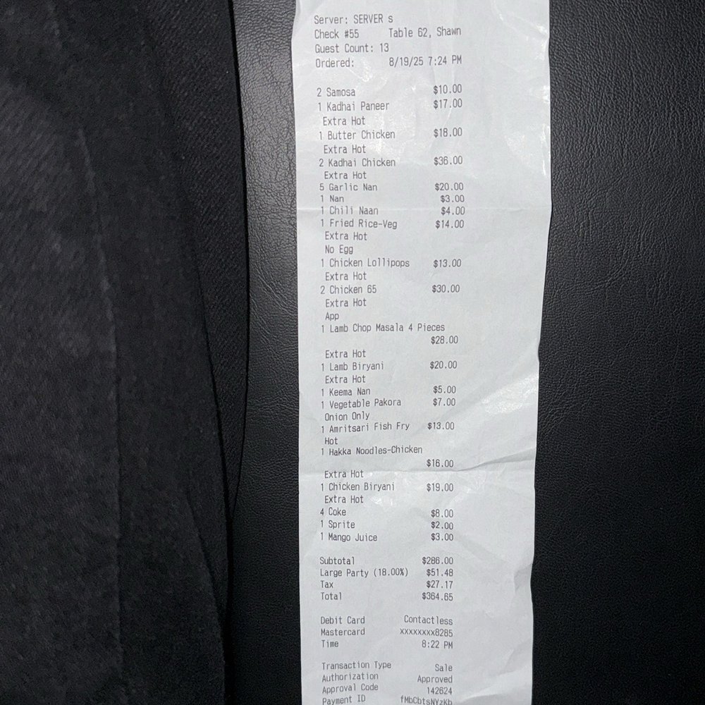 Maharaj Indian Grill - Receipt - Indian Near Me - Elmhurst, Illinois Maharaj Indian Grill - Receipt - Indian Near Me - Elmhurst, Illinois