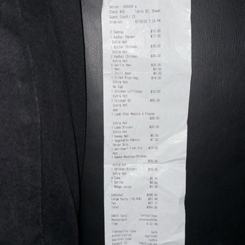 Maharaj Indian Grill - Receipt - Indian Near Me - Elmhurst, Illinois Maharaj Indian Grill - Receipt - Indian Near Me - Elmhurst, Illinois