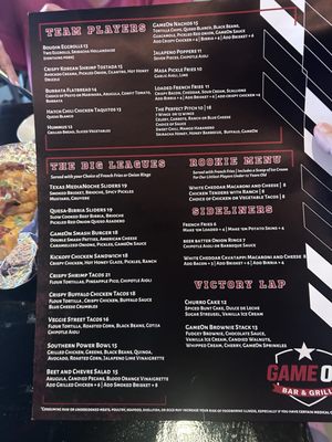 Menu photo 2 Game On Bar & Grill Leander, TX
