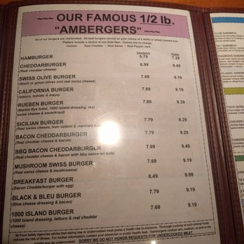 Amber Inn Bar & Grill - The menu - Pubs Near Me - Eau Claire, Wisconsin