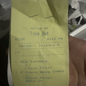 Lucky’s Hot Chicken - Receipt - Chicken Shop Near Me - Dallas, Texas