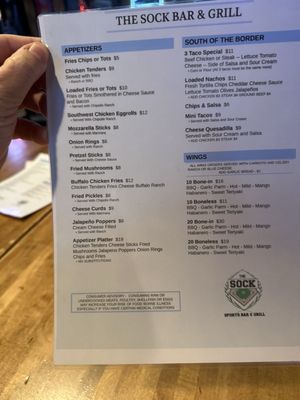 Menu photo 2 The Sock Bar & Grill Hickory Hills, IL Menu photo 2 The Sock Bar & Grill Hickory Hills, IL