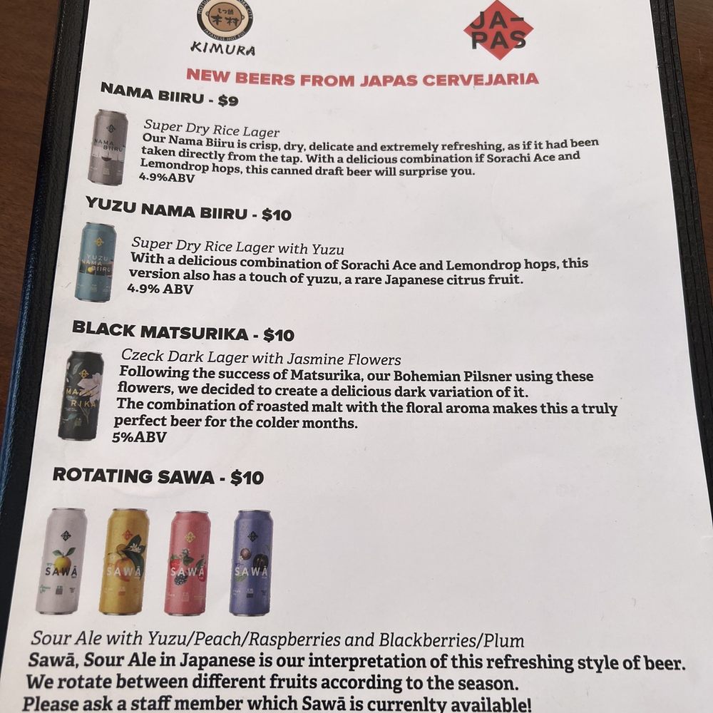 Kimura - Sake Menu - Japanese Near Me - New York, New York Kimura - Sake Menu - Japanese Near Me - New York, New York