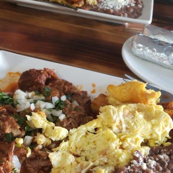 Tostadas - Birria and Eggs W/ Seasoned Potatoes and Beans - Breakfast & Brunch Near Me - San Jose, California Tostadas - Birria and Eggs W/ Seasoned Potatoes and Beans - Breakfast & Brunch Near Me - San Jose, California