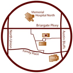 Synergy Manual Physical Therapy - Map of north clinic location: 4105 Briargate Parkway, suite 255, 719-282-2320