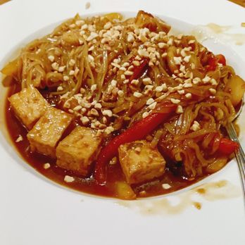 Mendon 64 - The Thai Pad with Tofu. Delicious and spicy! - New American Near Me - Mendon, New York