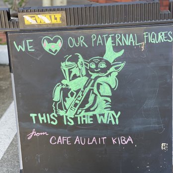 Bad Barista - a sign that says we love our paternian friends this is the way - Coffee & Tea Near Me - Alameda, California