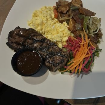 Hush Restaurant & Lounge - Steak, eggs and potato $29.00 - Lounges Near Me - Elmont, New York
