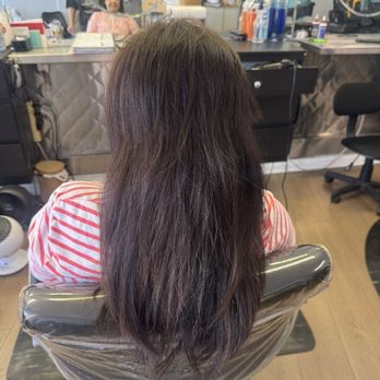 Deux Salon & Barber - The before for my mom's haircut/color - Hair Salons Near Me - Long Beach, California
