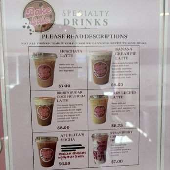 Bake Sale Bakery & Cafe - Menu - Coffee & Tea Near Me - Azusa, California