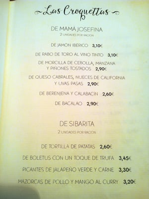 Menu photo 1 La Croquetta Madrid, M