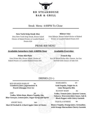 Menu photo 1 RD's Steakhouse Elfrida, AZ