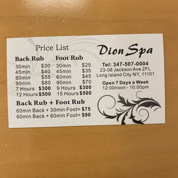 Dion Spa - Address and price list - Reflexology Near Me - Long Island City, New York Dion Spa - Address and price list - Reflexology Near Me - Long Island City, New York