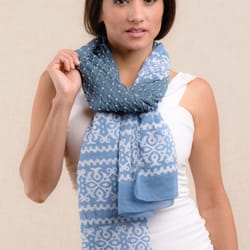 Jewel Silk Scarves - Denim Blue Batik 100% Cotton Scarf