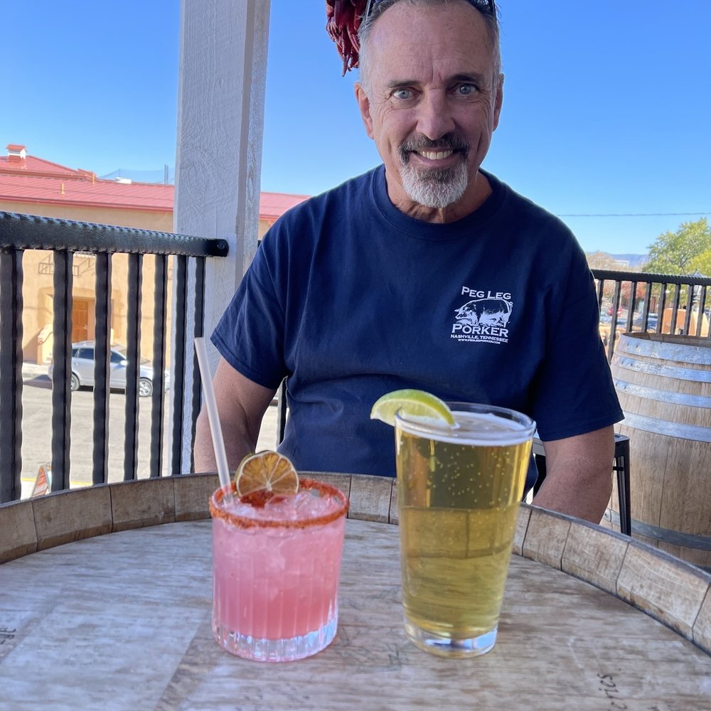 Prickly pear margarita and cervesa! Prickly pear margarita and cervesa!