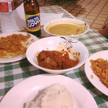 Afrikiko Restaurant - I'm no food photographer, so the picture may not do it justice but it was amazing! Delicious fufu, peanut soup, beef stew & rice - African Near Me - Houston, Texas
