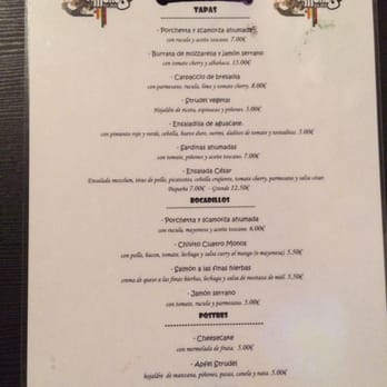 Cuatro Monos - La carta - Sports Bars Near Me - Valencia, V