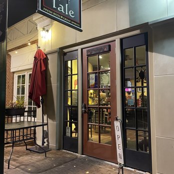 The Hound's Tale - Entrance-notice the skeleton dog for Halloween - New American Near Me - Williamsburg, Virginia
