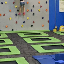 Rare Air Trampoline Park - Kid climbing