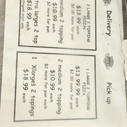 Vallejo Pizza - Menu taped to front cashier