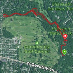 Hills & Dales MetroPark White Oak Camp - I walked the length (and back) of the trails in the park (small section cut off when my GPS watch stopped).