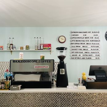 Kaleidoscope Coffee - Front counter with menu - Coffee & Tea Near Me - Brooklyn, New York