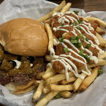 The Map Room - Marrakesh Burger with Dublin Fries. - American Near Me - Cedar Rapids, Iowa The Map Room - Marrakesh Burger with Dublin Fries. - American Near Me - Cedar Rapids, Iowa