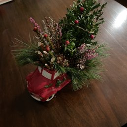 Christmas greens made to look like a Christmas tree being brought home! So cute! Christmas greens made to look like a Christmas tree being brought home! So cute!