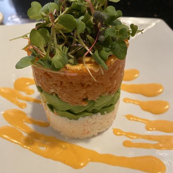 Sakura Sushi - Tuna Tower... Bed of imitation crab, avocado, topped with yummy tuna! - Sushi Bars Near Me - Temecula, California