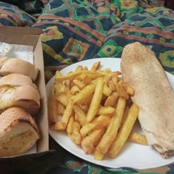 Glenny Kebabs - My Full Meal. Garlic bread on the side as an entree.