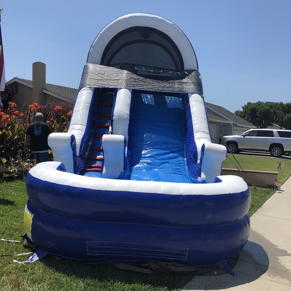 Jumperz 4 Joys - Front view of large water slide - Bounce House Rentals Near Me Jumperz 4 Joys - Front view of large water slide - Bounce House Rentals Near Me