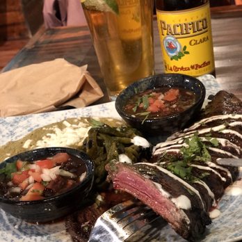 Veleros - Tampiqueña Grilled Skirt Steak cooked medium rare - New Mexican Cuisine Near Me - Valparaiso, Indiana Veleros - Tampiqueña Grilled Skirt Steak cooked medium rare - New Mexican Cuisine Near Me - Valparaiso, Indiana