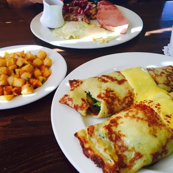 Brunch Cafe-Roselle - California crepes, brunch potatoes, raspberry French toast w/ ham steak& eggs - Breakfast & Brunch Near Me - Roselle, Illinois Brunch Cafe-Roselle - California crepes, brunch potatoes, raspberry French toast w/ ham steak& eggs - Breakfast & Brunch Near Me - Roselle, Illinois