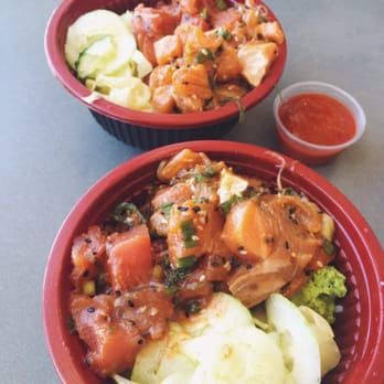 Bear Flag Fish - Tuna and salmon poke bowl! Soo fresh and good! - Seafood Near Me - Huntington Beach, California Bear Flag Fish - Tuna and salmon poke bowl! Soo fresh and good! - Seafood Near Me - Huntington Beach, California