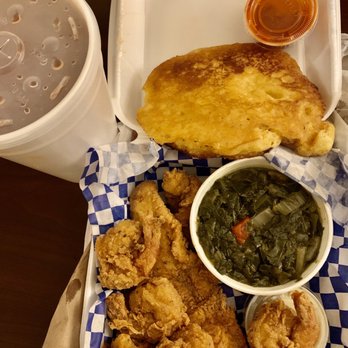 Tori's Place - Catfish and Prawns Combo w Collard Greens, Southern Tea & Buttered Hot Water Corn Bread - Soul Food Near Me - Sacramento, California Tori's Place - Catfish and Prawns Combo w Collard Greens, Southern Tea & Buttered Hot Water Corn Bread - Soul Food Near Me - Sacramento, California