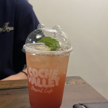 Coche Valley Dessert Cafe - PASSION FRUIT SPARKLING BLACK TEA - Desserts Near Me - Seattle, Washington Coche Valley Dessert Cafe - PASSION FRUIT SPARKLING BLACK TEA - Desserts Near Me - Seattle, Washington