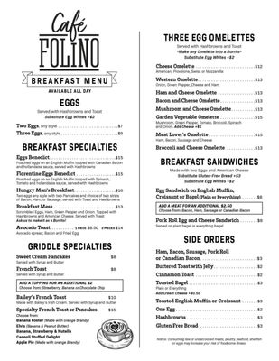Menu photo 5 Cafe Folino Wyomissing, PA Menu photo 5 Cafe Folino Wyomissing, PA