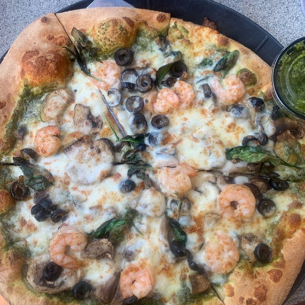 Soulshine Pizza - The Mediterranean Pizza + shrimp + crawfish - Pizza Near Me - Ridgeland, Mississippi Soulshine Pizza - The Mediterranean Pizza + shrimp + crawfish - Pizza Near Me - Ridgeland, Mississippi
