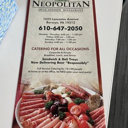 Neopolitan Delicatessen & Restaurant - Menu