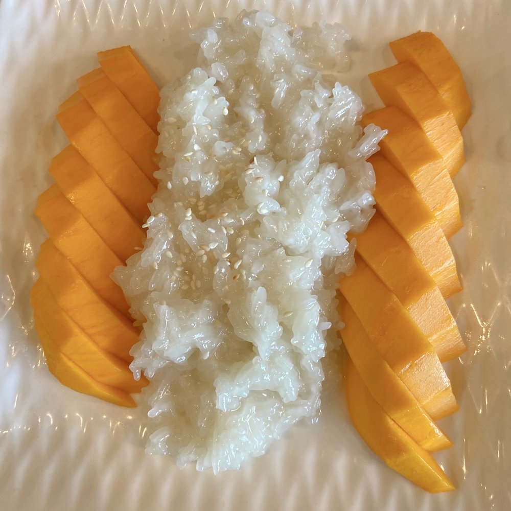 Eggplants Thai Cuisine - Mango with sweet sticky rice - Thai Near Me - Temecula, California Eggplants Thai Cuisine - Mango with sweet sticky rice - Thai Near Me - Temecula, California