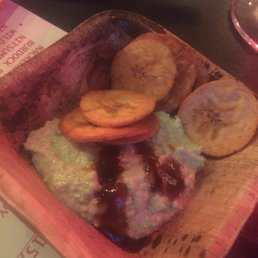 Edamame hummus with plantain chips