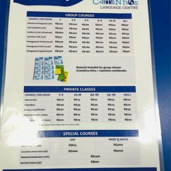 Caminhos Language Centre - Prices 2023 for group clases and private classes
