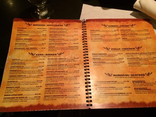 Menu photo 8 Maria's Mexican Restaurant Chicago, IL