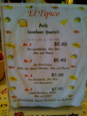 Menu photo 2 El Tipico San Antonio, TX