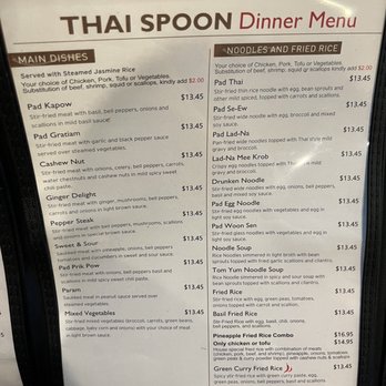 Thai Spoon - Menu - Thai Near Me - Round Rock, Texas