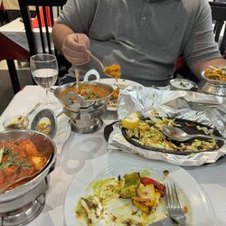 Gandhi Palace - Paneer Tikka masala, Shrimp curry and lamb biryani.