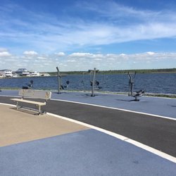 Bayfront Park - Exercise equipment with view of the park and the bay (and walking path)