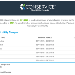 Copy of bill due for 11/2025